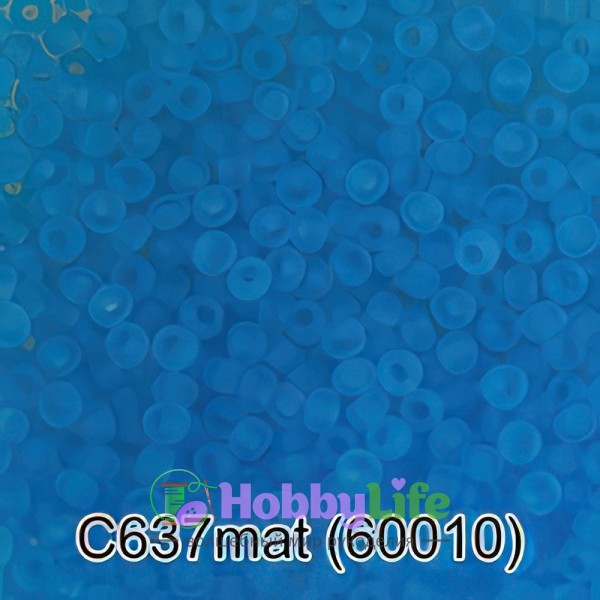 Бисер Чехия "Gamma" круглый 3 10/0 2,3 мм 5 г голубой матовый (60010)