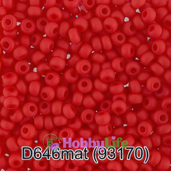 Бисер Чехия "Gamma" круглый 4 10/0 2,3 мм 5 г красный матовый (93170)