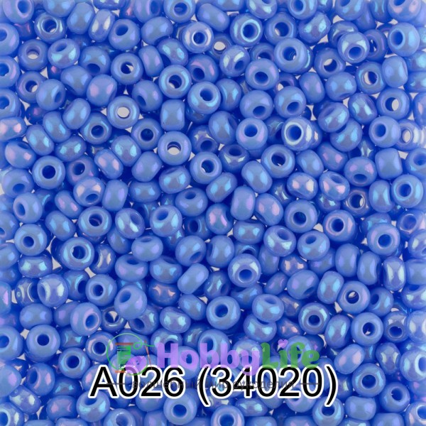 Бисер Чехия "Gamma" круглый 1 10/0 2,3 мм 5 г голубой/меланж (34020)