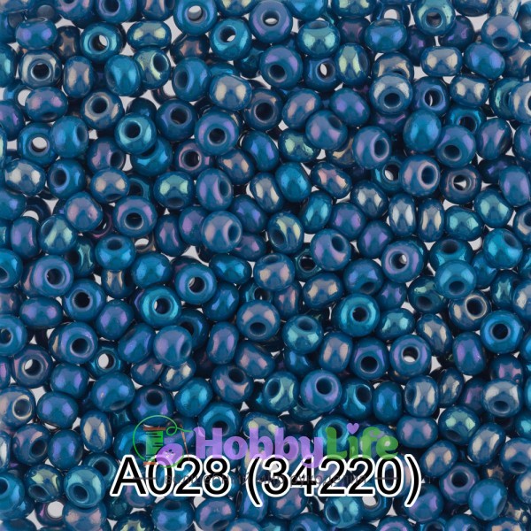 Бисер Чехия "Gamma" круглый 1 10/0 2,3 мм 5 г голубой/меланж (34220)