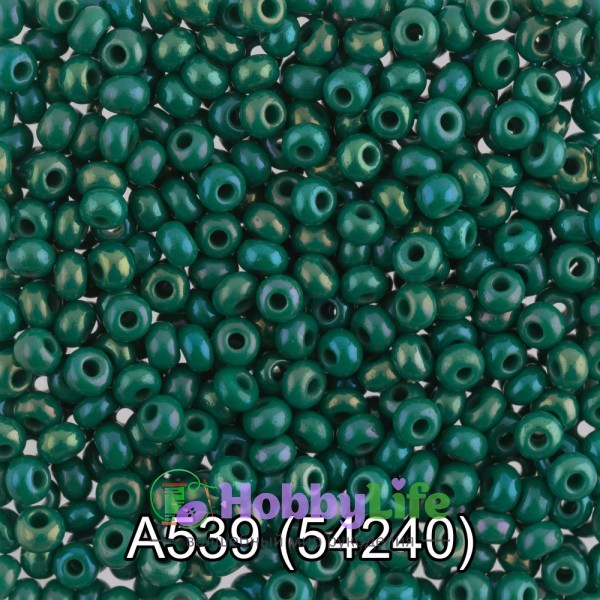 Бисер Чехия "Gamma" круглый 1 10/0 2,3 мм 5 г зелёный (54240)