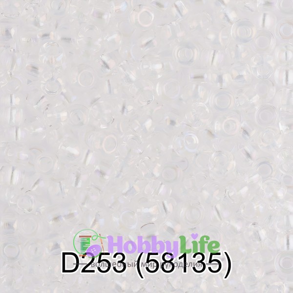 Бисер Чехия "Gamma" круглый 4 10/0 2,3 мм 5 г прозрачный/перламутр (58135)