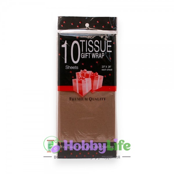 Бумага тишью 50*66 см (10 листов), шоколадный