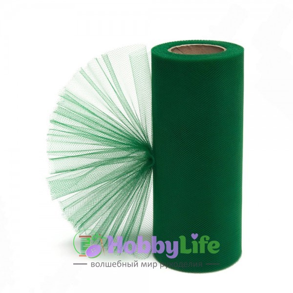 Фатин в шпульках 15 см (1 м), темно-зеленый №19