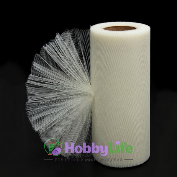 Фатин в шпульках 15 см (1 м), айвори №33