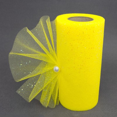 Фатин с блестками 15 см (1 м), желтый №10