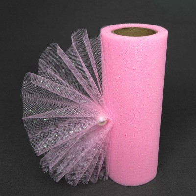 Фатин с блестками 15 см (1 м), розовый №42