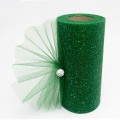 Фатин с блестками 15 см (1 м), темно-зеленый №19