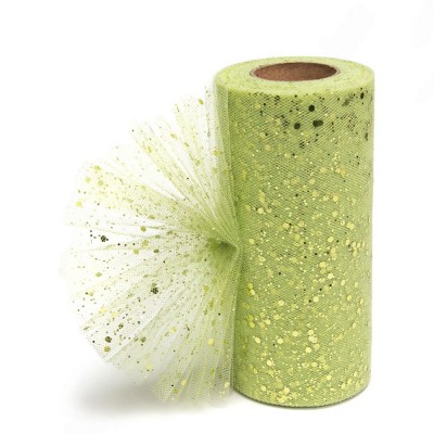 Фатин с пайетками 15 см (1 м), фисташковый №21