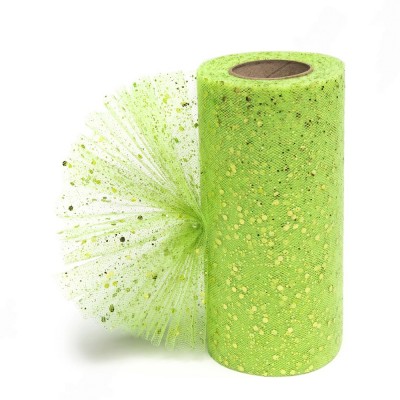 Фатин с пайетками 15 см (1 м), лаймовый №29