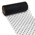 Фатин в горошек 15 см, черный