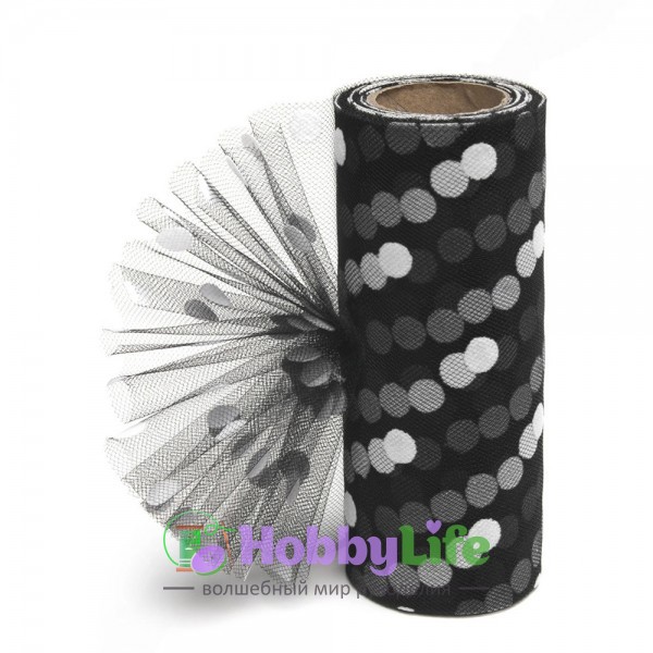 Фатин "Крупный горох" 15 см, черный