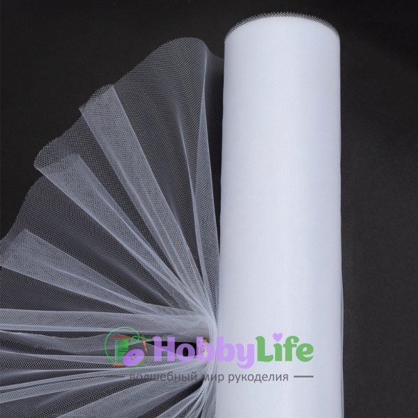 Фатин однотонный 50 см (1 м), белый №2