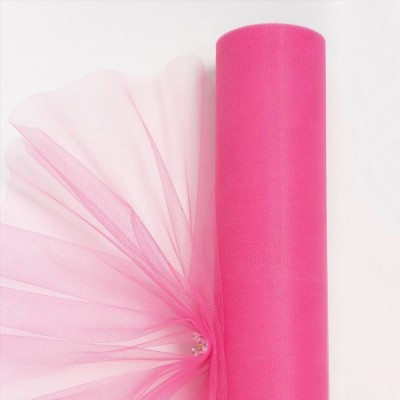 Фатин однотонный 50 см (1 м), ярко-розовый №35