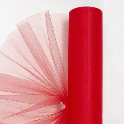 Фатин однотонный 50 см (1 м), красный №37