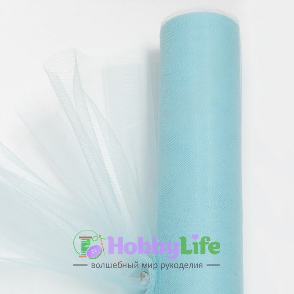 Фатин однотонный 50 см (1 м), голубой №30