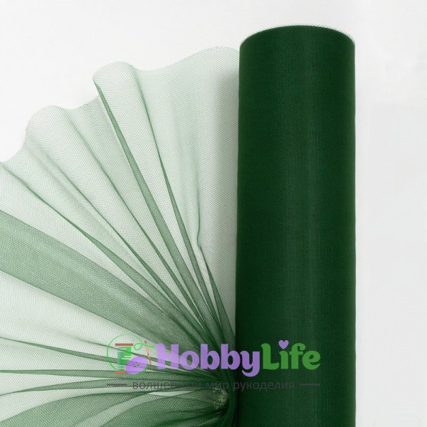 Фатин однотонный 50 см (1 м), темно-зеленый №19