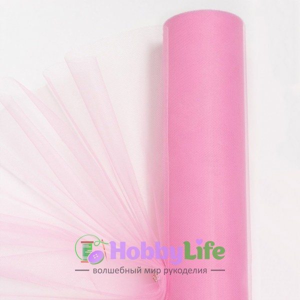 Фатин однотонный 50 см (1 м), розовый №42