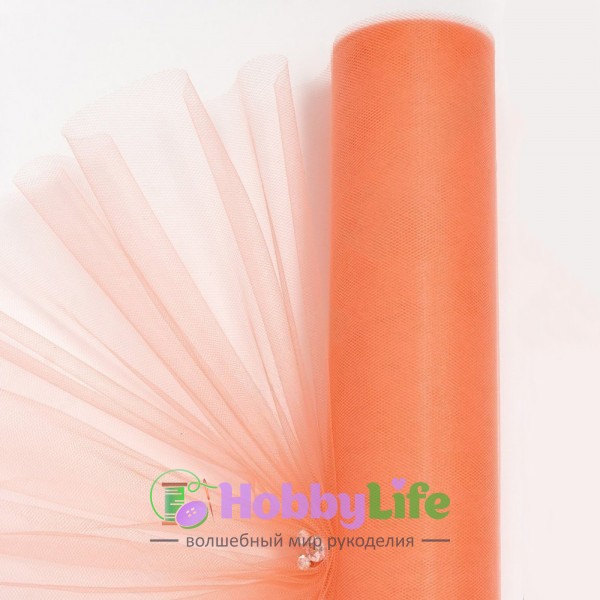 Фатин однотонный 50 см (1 м), персиковый №44
