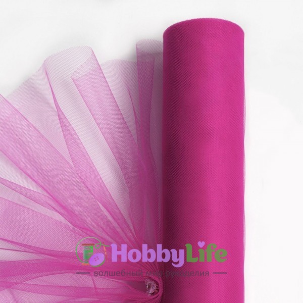 Фатин однотонный 50 см (1 м), фукси №6