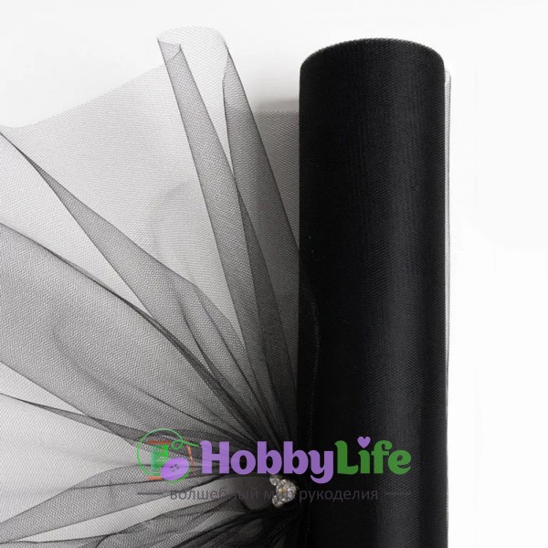 Фатин однотонный 50 см (1 м), черный №12