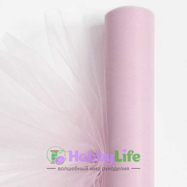 Фатин однотонный 50 см (1 м), светло-розовый №49