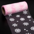 Фатин "Снежинки" 15 см, розовый
