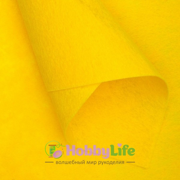 Фетр жесткий 1 мм, желтый №121