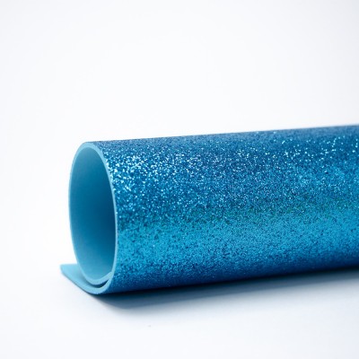 Глиттерный фоамиран А4, 2 мм Premium, бирюзовый №19