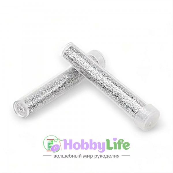 Глиттер в баночке блестки 7 г (1 шт), серебро