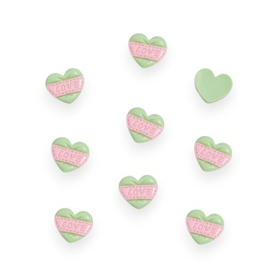 Кабошон "Сердечко LOVE" 1,8*1,8 см (1 шт)