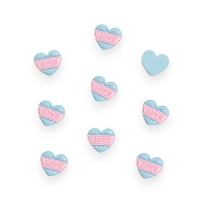 Кабошон "Сердечко LOVE" 1,8*1,8 см (1 шт)