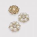 Кабошон флоризель металл "Цветочек" 2,2 см (1 шт), золото