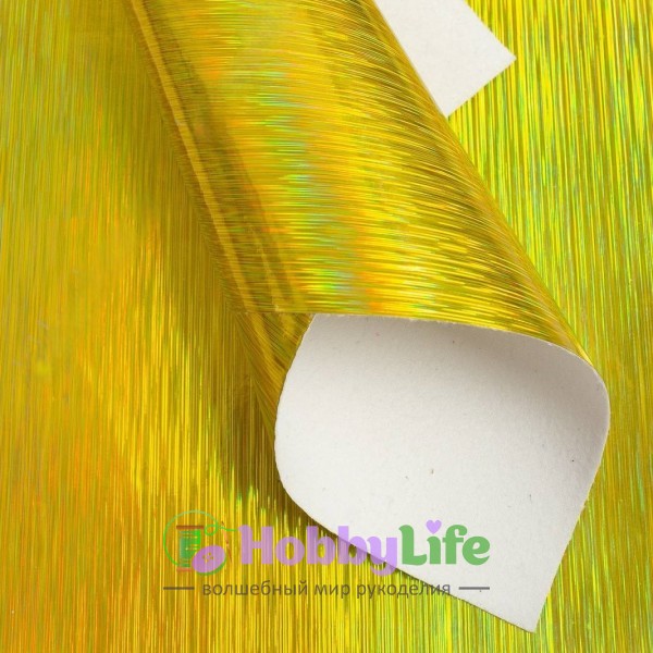 Кожзам гладкий "Полоски" 20*30 см (1 лист), золото