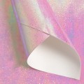 Кожзам зеркальный "Брызги" 20*30 см (1 лист), розовый хамелеон №2
