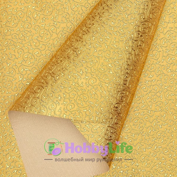 Кожзам "Узор" А4, золото №1