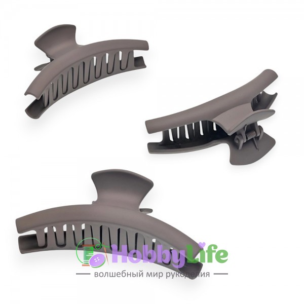 Крабики для волос матовые 12*5 см (1 шт), капучино