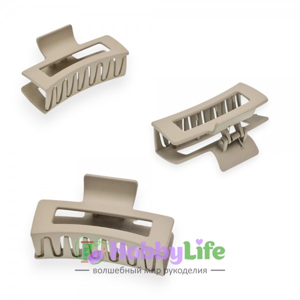 Крабики для волос матовые 8,5*4,5 см (1 шт), бежевый