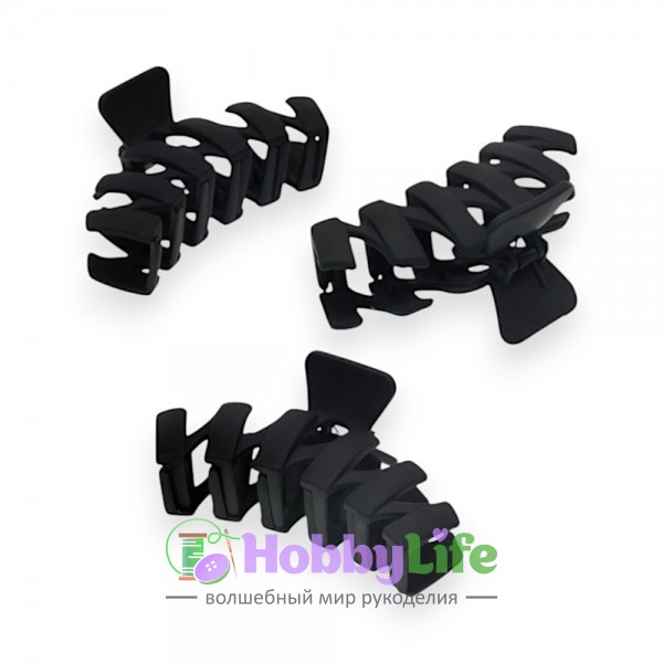 Крабики для волос матовые 11*5 см (1 шт), черный