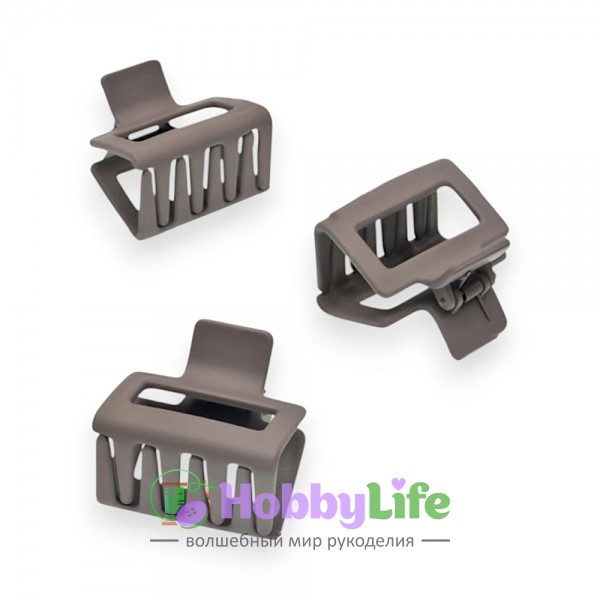 Крабики для волос матовые 5*4,5 см (1 шт), капучино