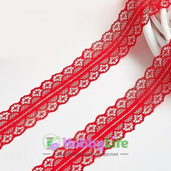 Кружево 3 см (1 м), красный №13