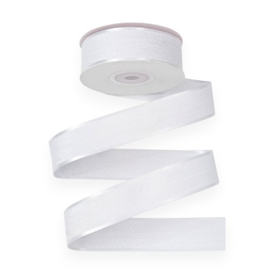 Лента декоративная с атласным краем 2,5 см*9 м, белый