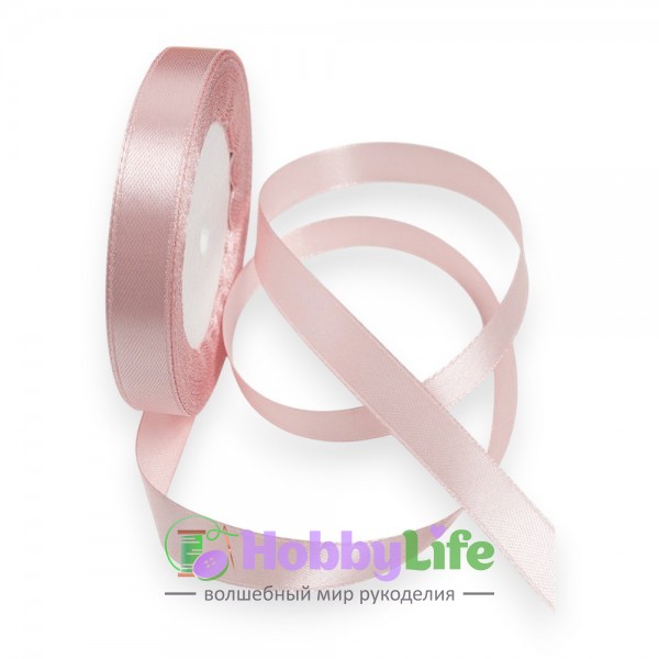Лента атласная 1,2 см*23 м, пепельно-розовый №041