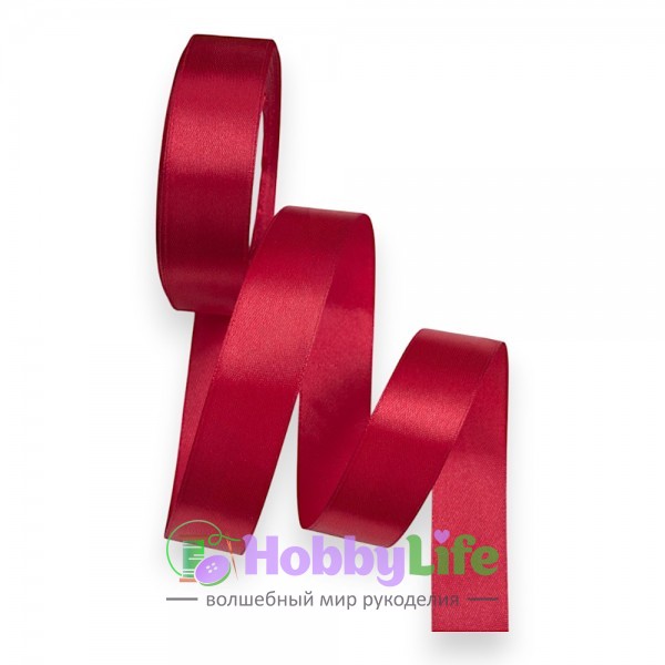Лента атласная 2,5 см*23 м, бордовый №033