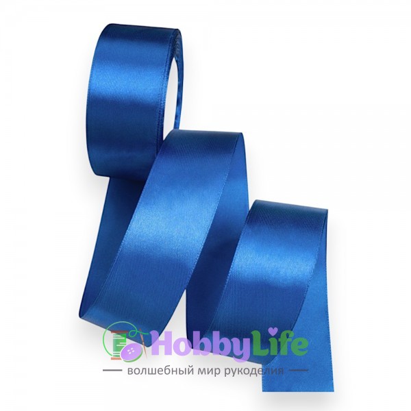Лента атласная 4 см*23 м, синий №040