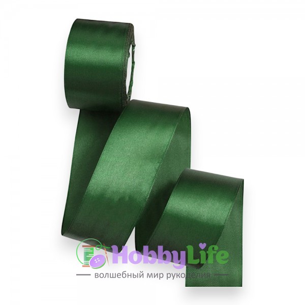 Лента атласная 5 см*23 м, темно-зеленый №049