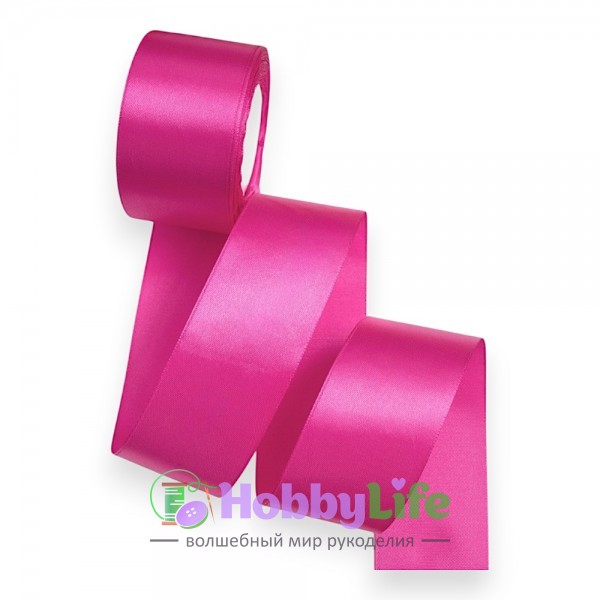 Лента атласная 5 см*23 м, фукси №130