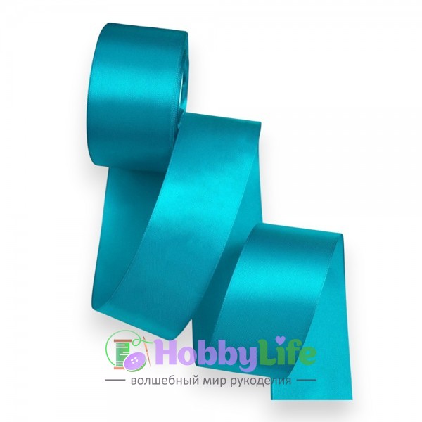 Лента атласная 5 см*23 м, бирюзовый №047