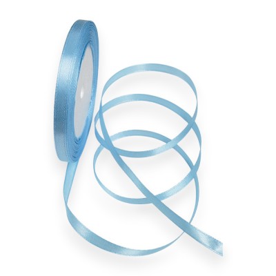 Лента атласная 0,6 см*23 м, голубой №187