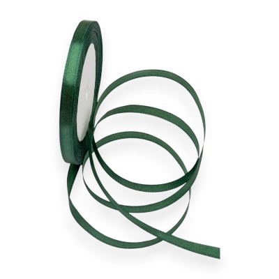 Лента атласная 0,6 см*23 м, темно-зеленый №049